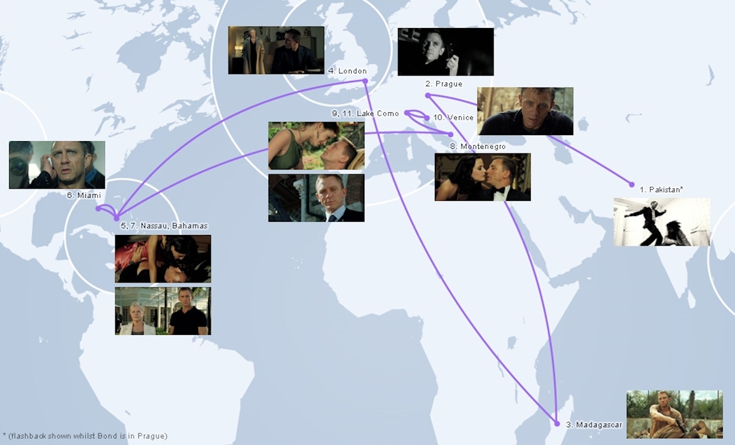 Casino Royale Travel Map