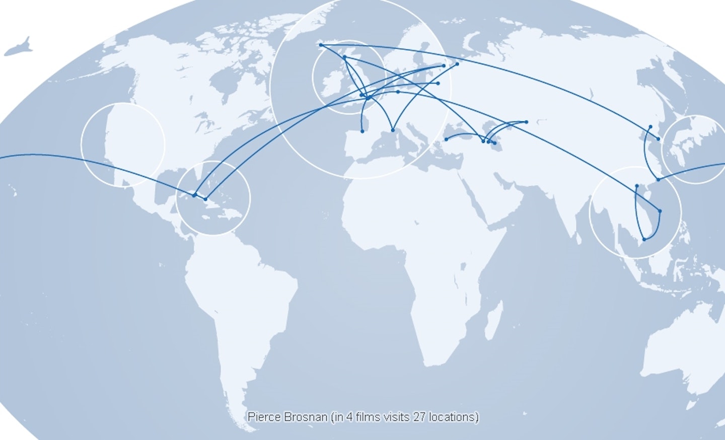 Pierce Brosnan Travel Map