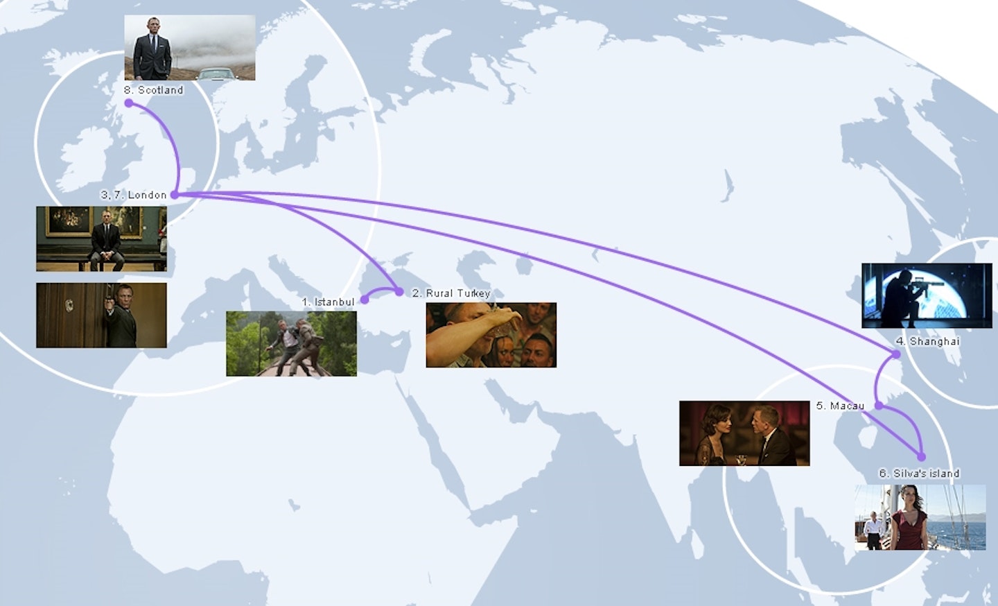 Skyfall Travel Map