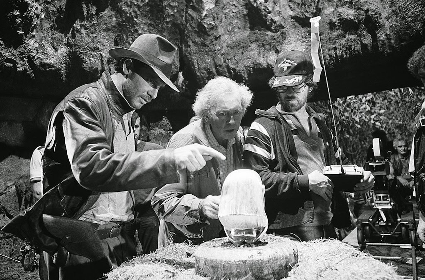 Douglas Slocombe on the set of Raiders Of The Lost Ark