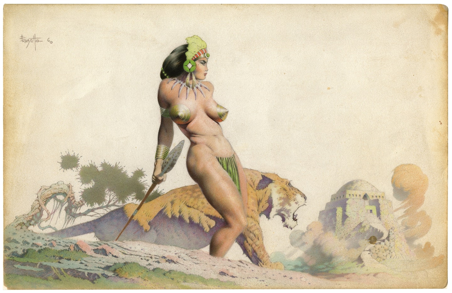 The Lion Queen by Frank Frazetta