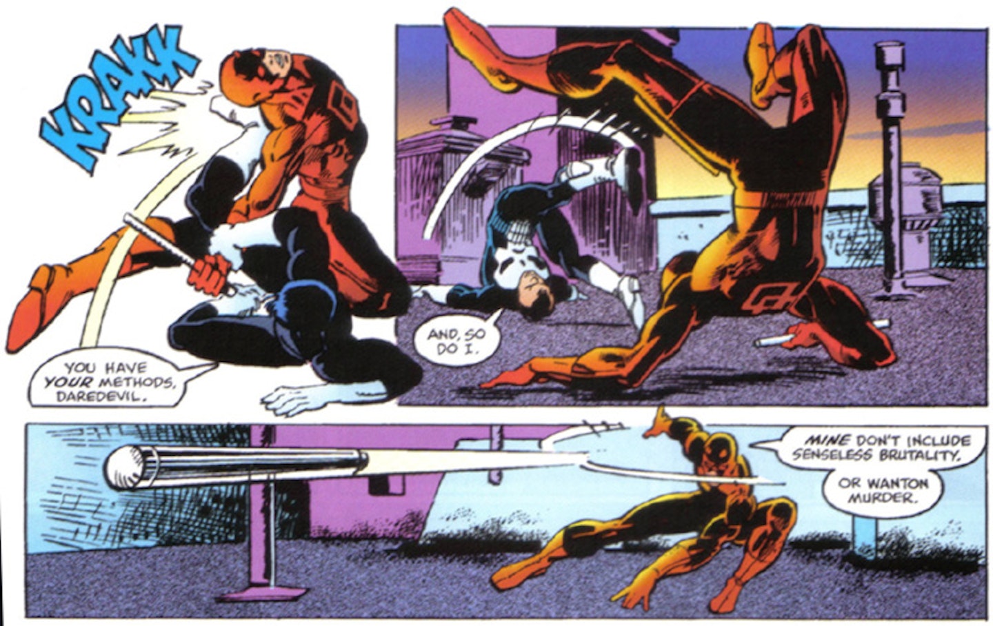 The Punisher meets Daredevil in Frank Miller's comics