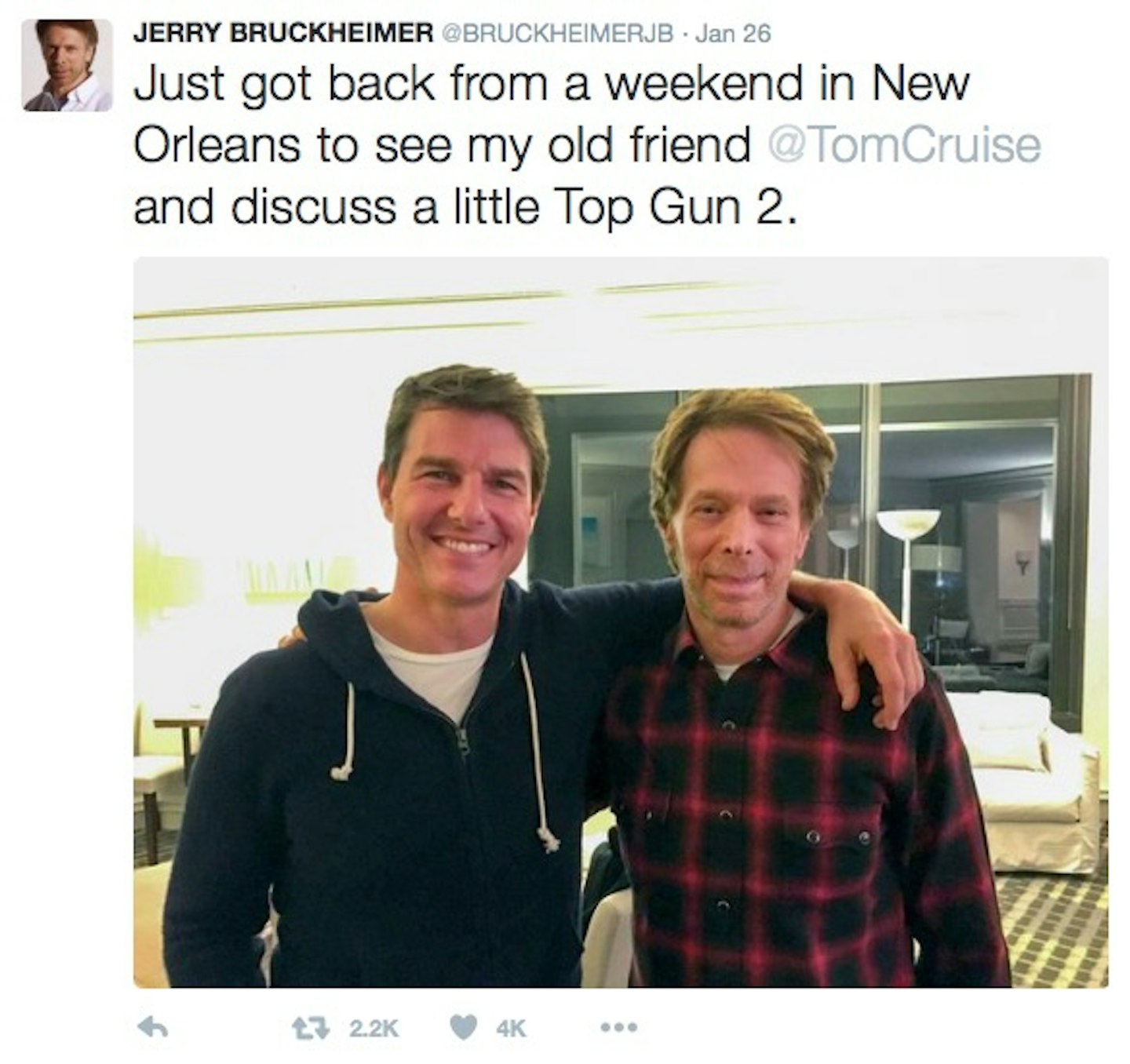 Jerry Bruckheimer updates on Top Gun 2
