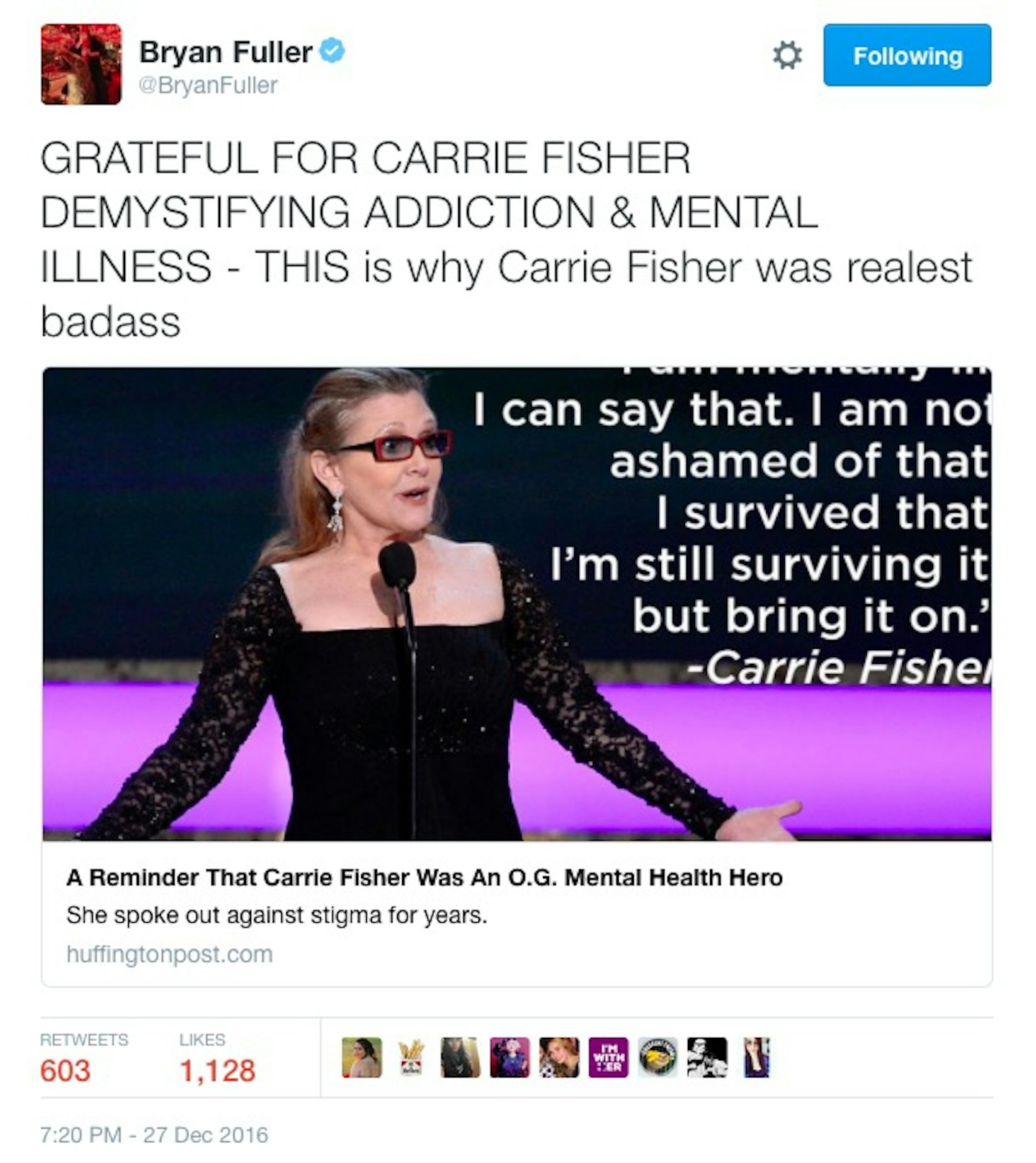 Tributes to Carrie Fisher