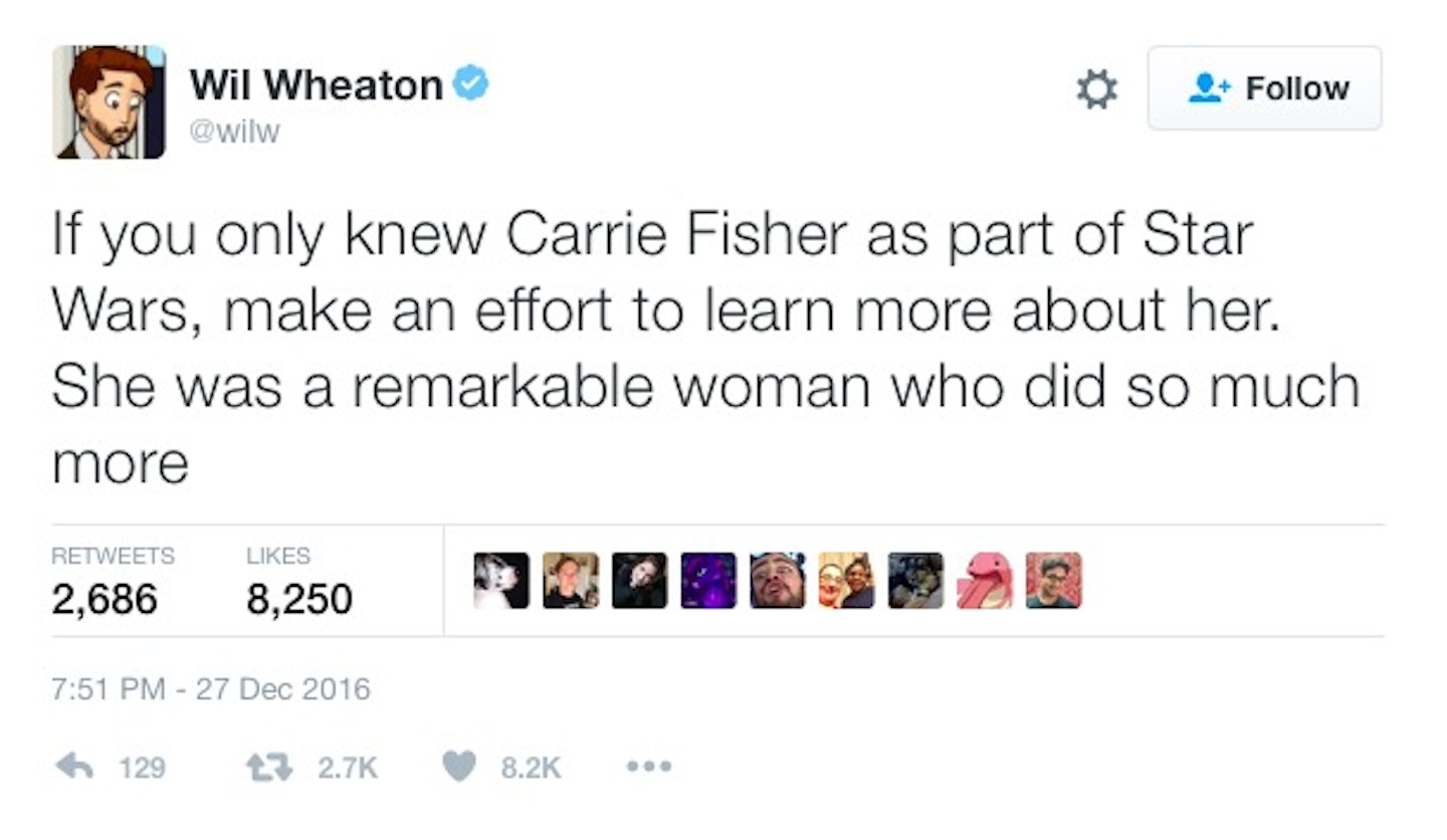 Tributes to Carrie Fisher