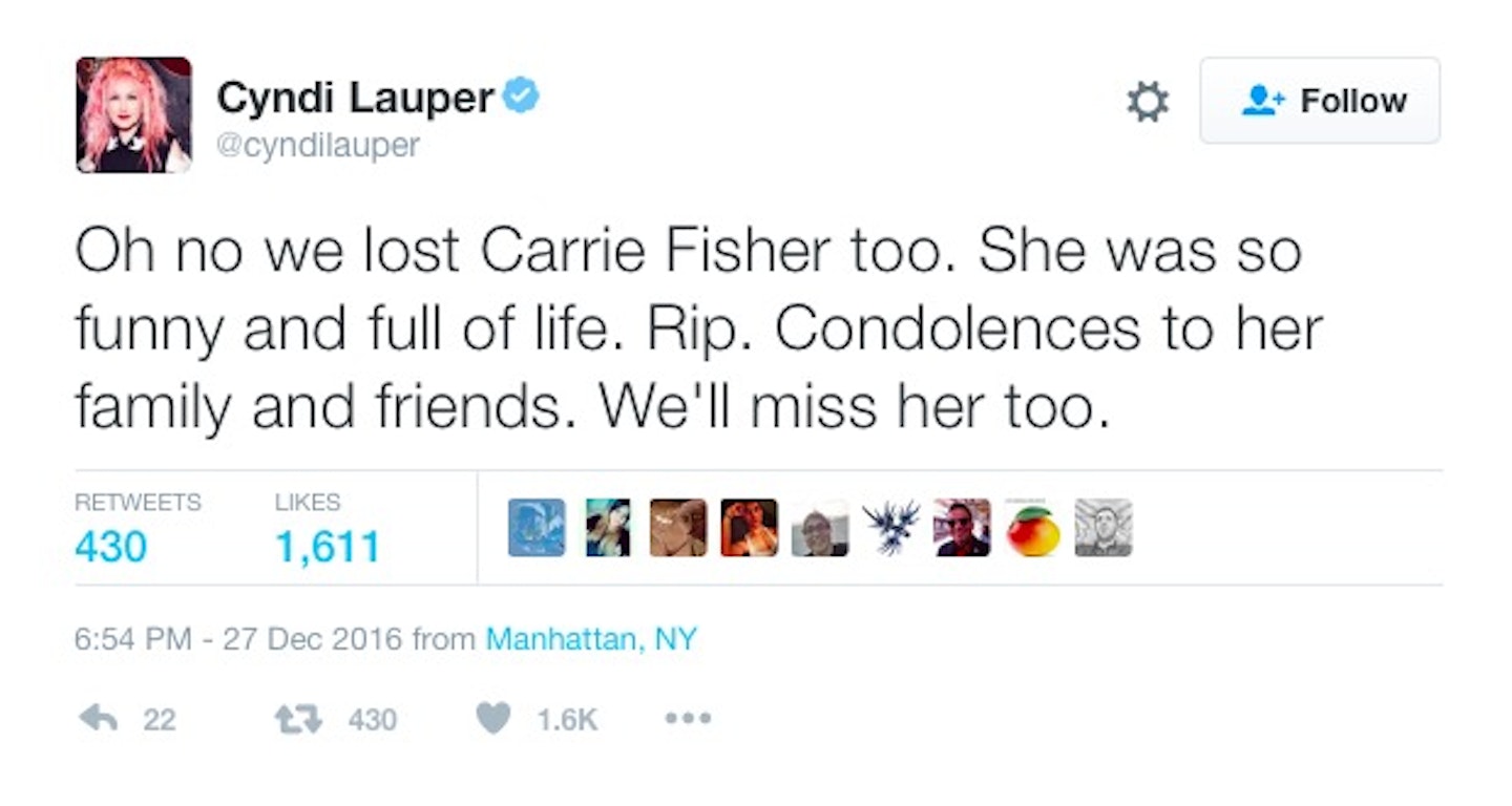 Tributes to Carrie Fisher