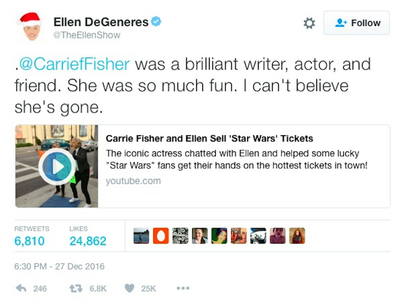 Tributes to Carrie Fisher