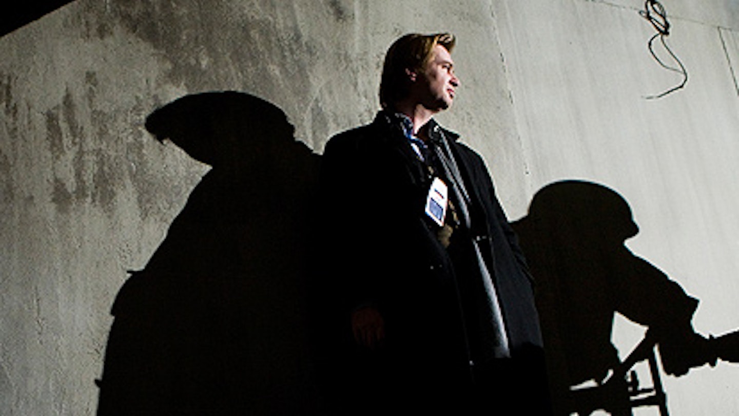 Christopher Nolan on the Dark Knight set