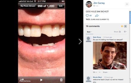 Jim Carrey Tweets Toothy Pic Of Lloyd Christmas For Dumb And Dumber To |  Movies | Empire