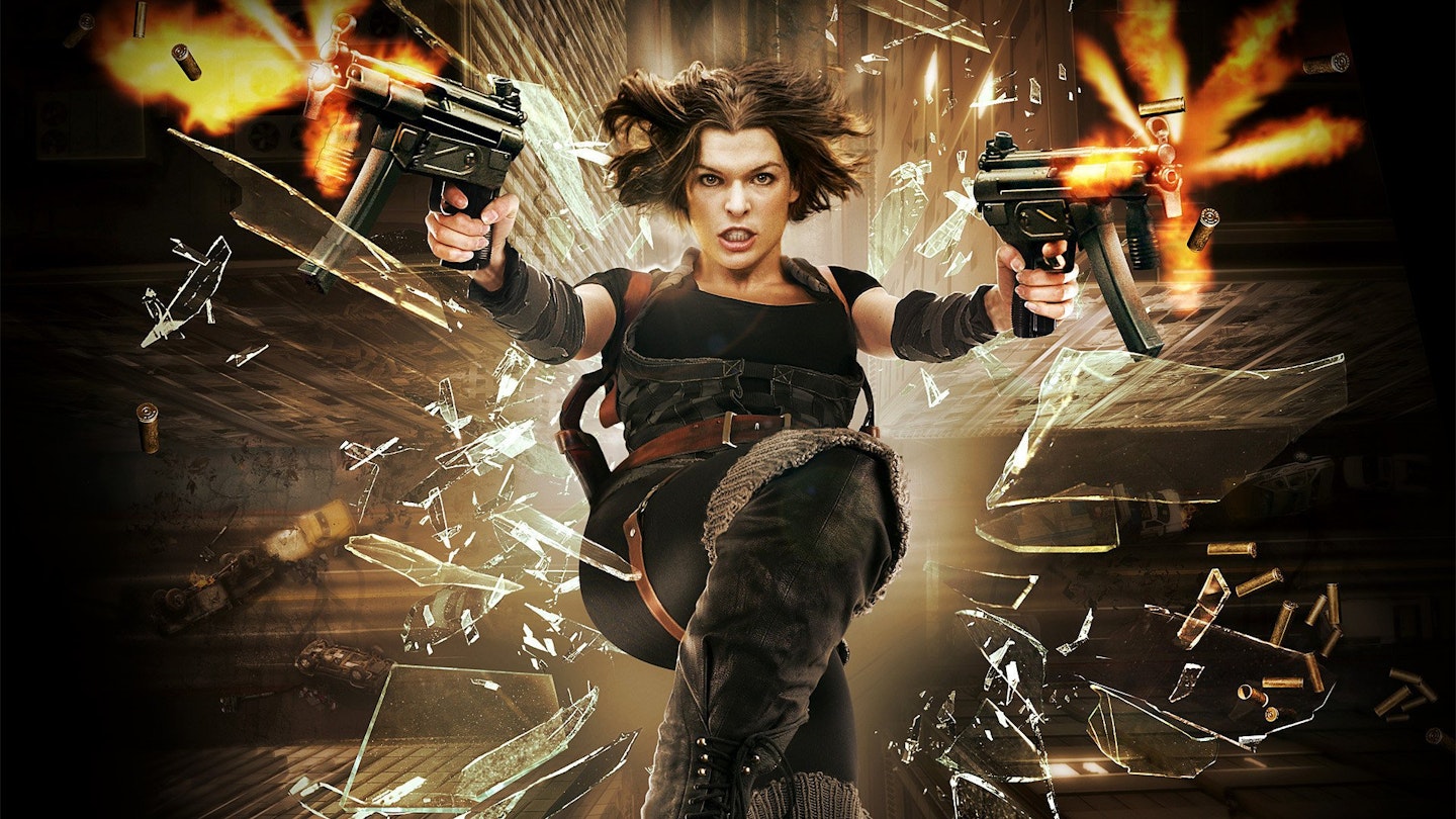 RELEASE DATE: September 10, 2010. MOVIE TITLE: Resident Evil Afterlife.  STUDIO: Impact Pictures. PLOT: In a world ravaged by a virus infection,  turning its victims into the Undead, Alice (Jovovich), continues on