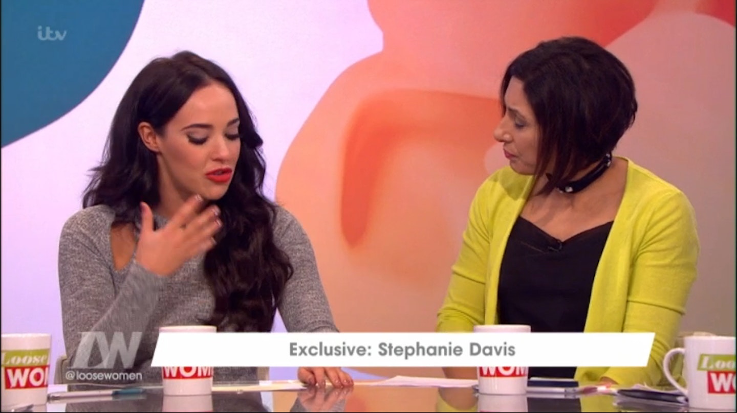 stephanie davis cries on loose women as she talks about jeremy mcconnell