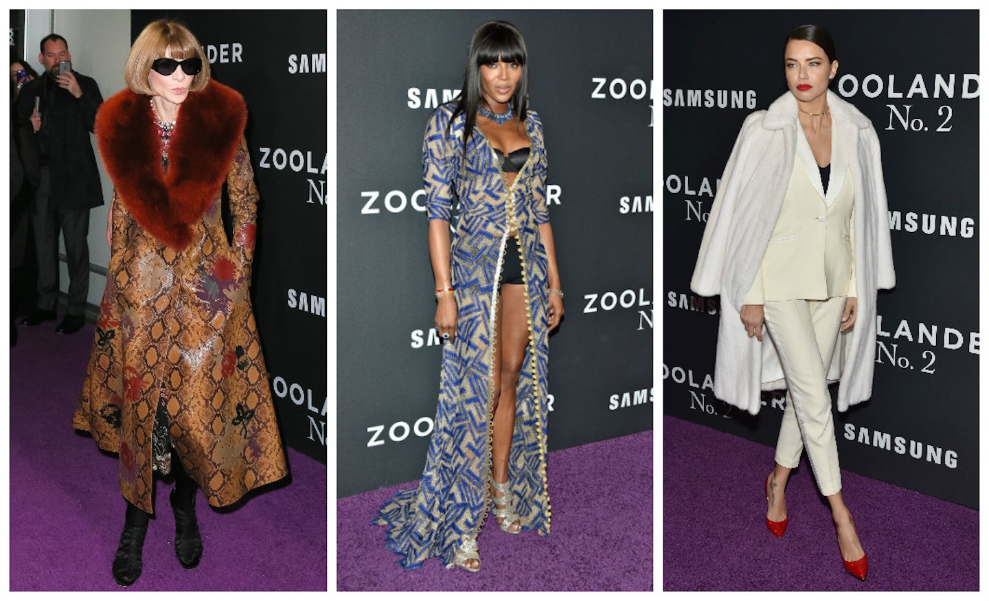 aomi Campbell, Anna Wintour and Adriana Lima.