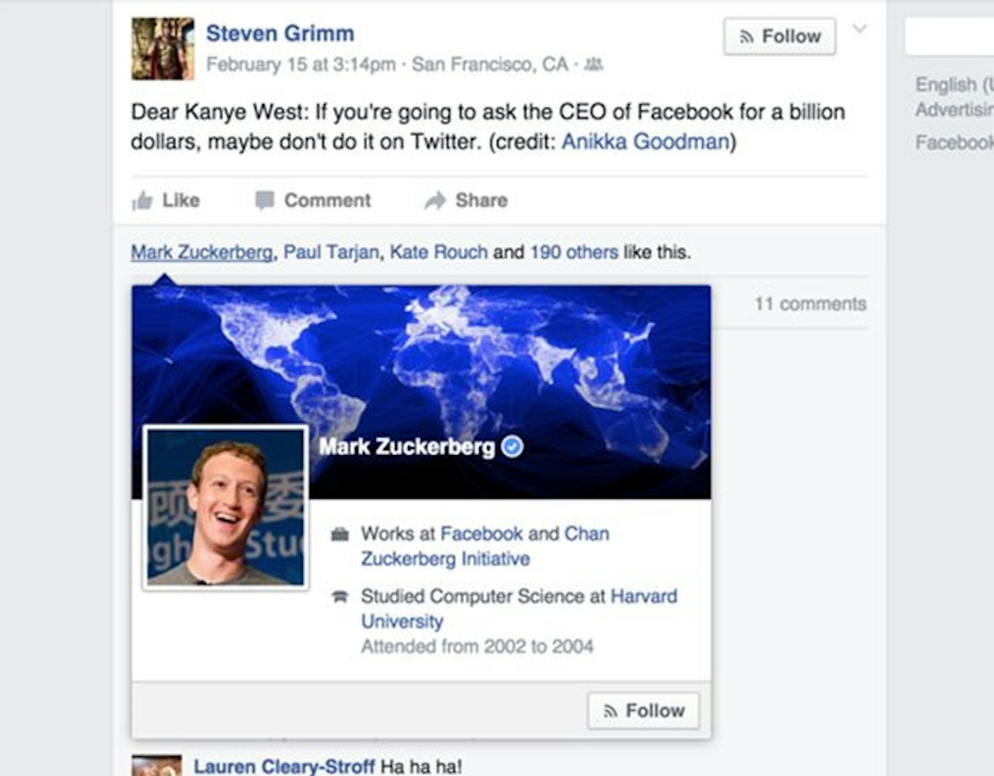 Mark Zuckerber Facebook