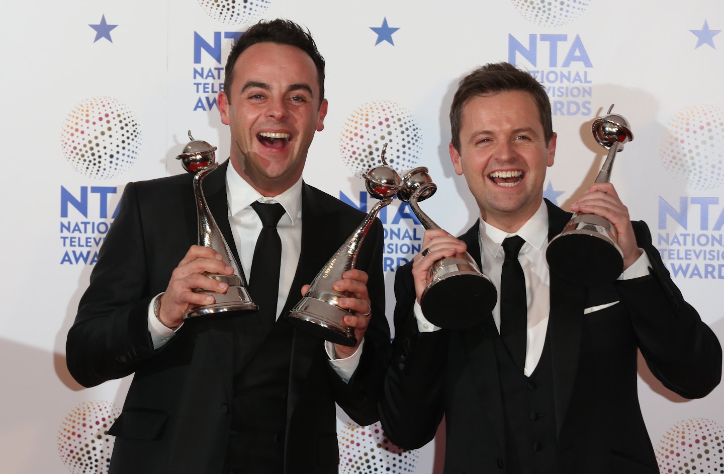 Ant and Dec showing off their awards at last year's NTAs