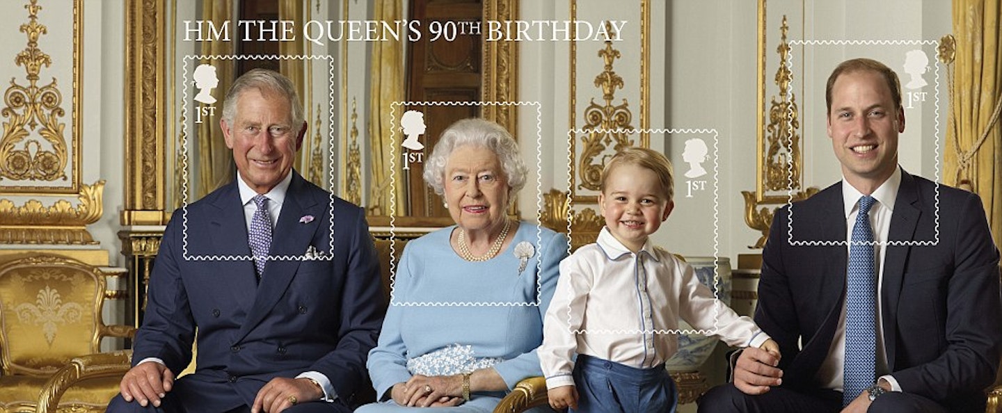 Prince George royal mail stamp queen's 90 birthday