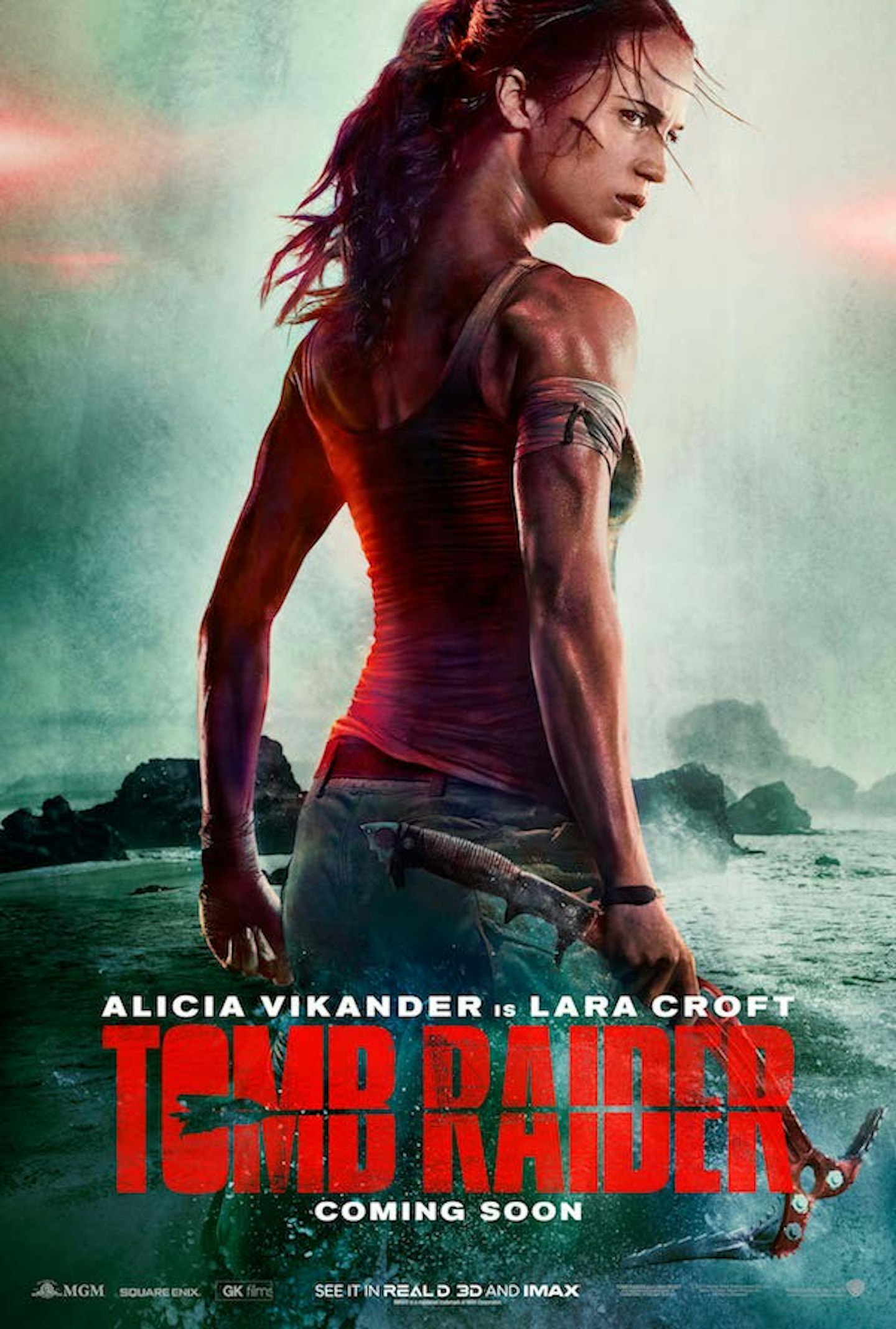 Alicia Vikander as Lara Croft in the first poster for Tomb Raider