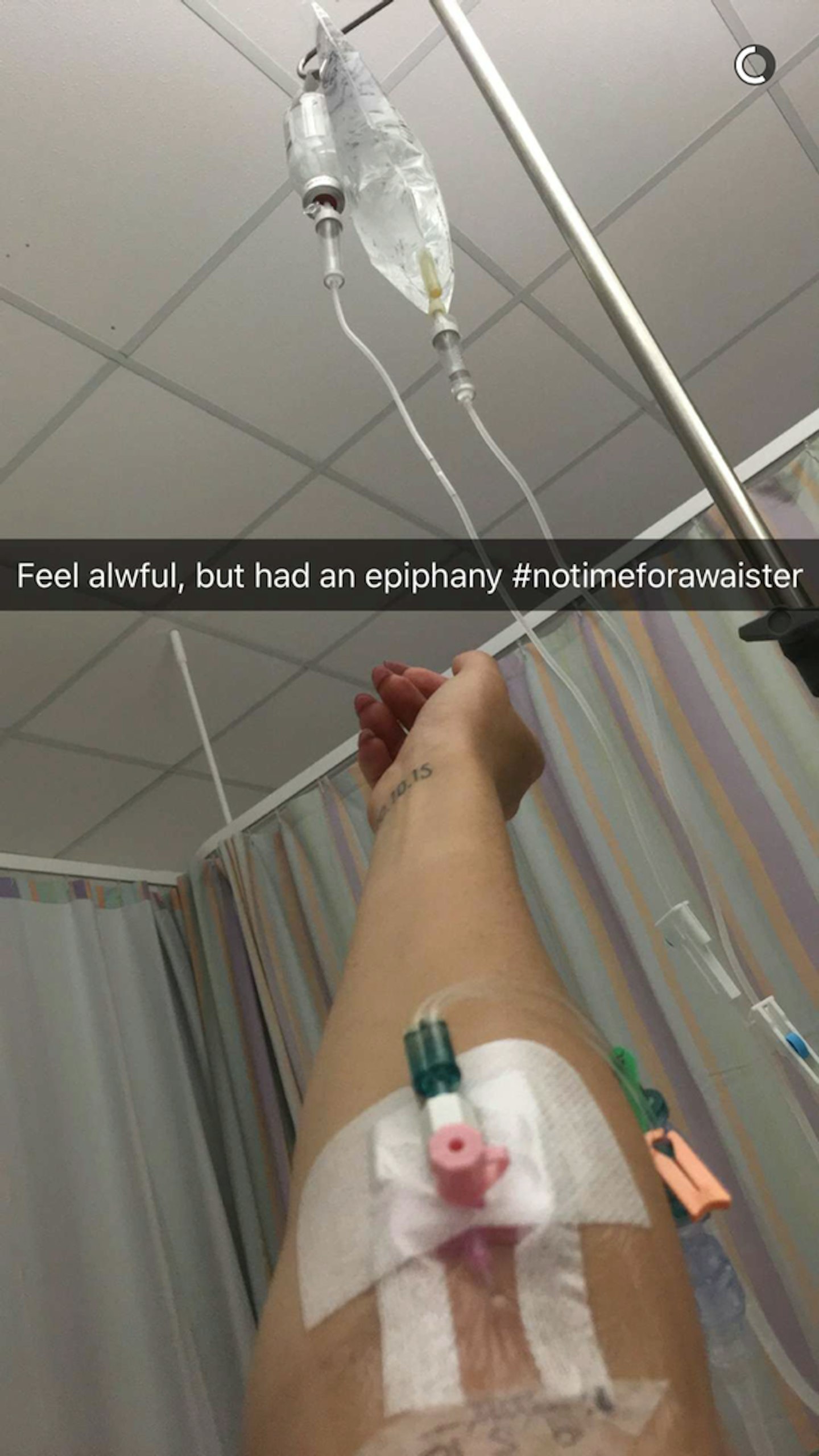 stephanie davis snapchat hospital bed drip in arm