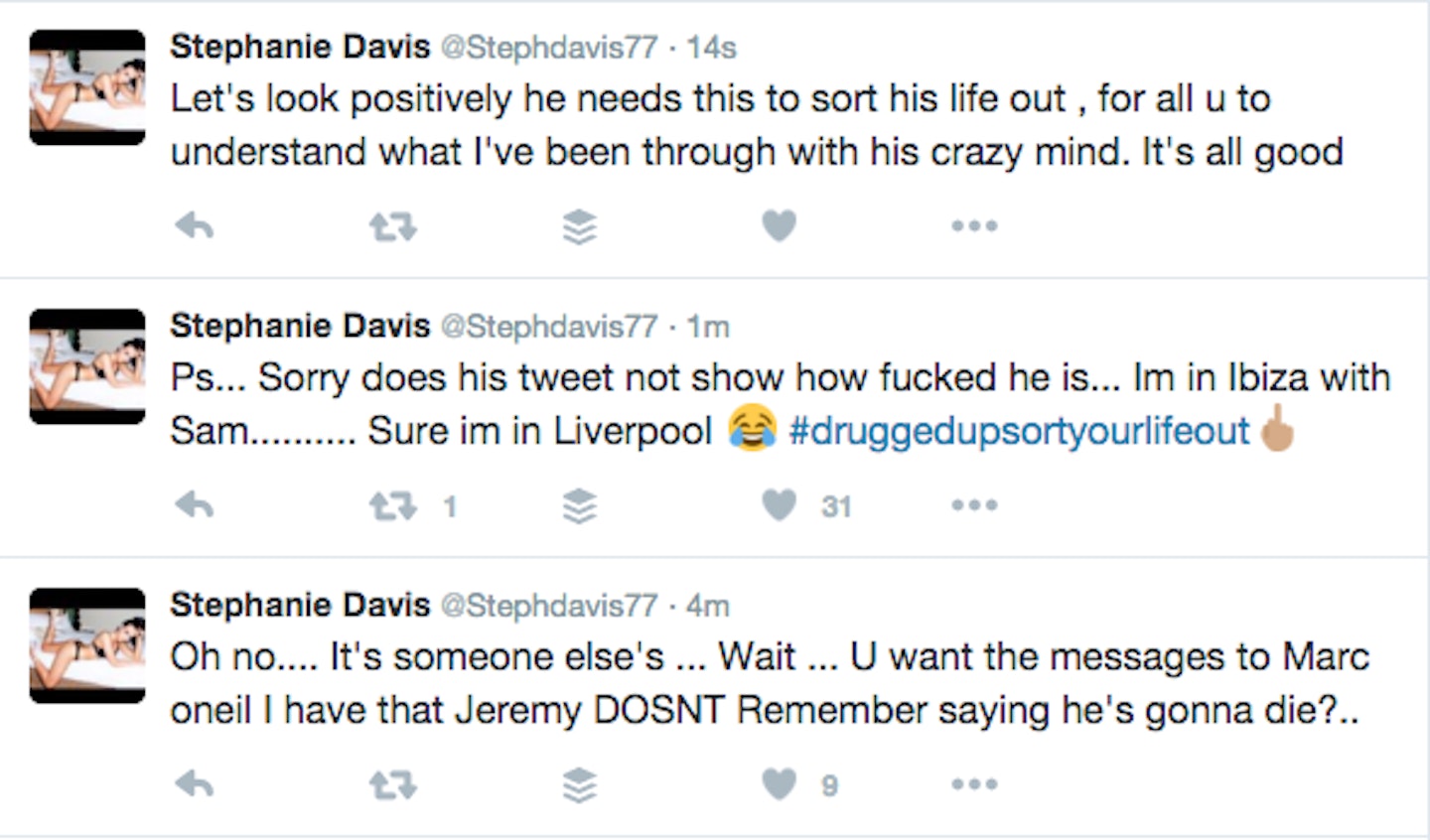 steph davis deleted tweet jeremy mcconnell new girlfriend