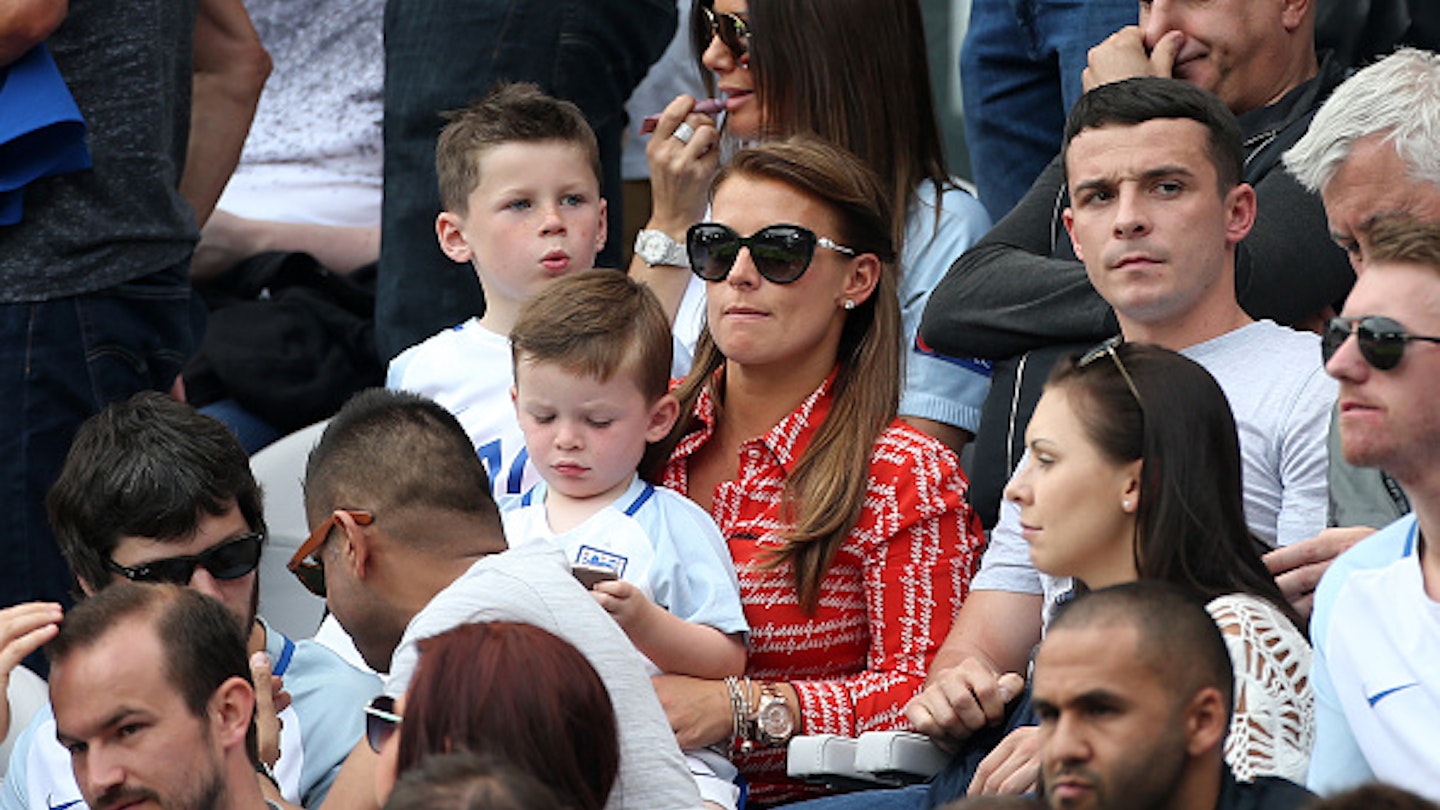 Coleen Rooney sons Kai and Klay in crowd UEFA Euro 2016