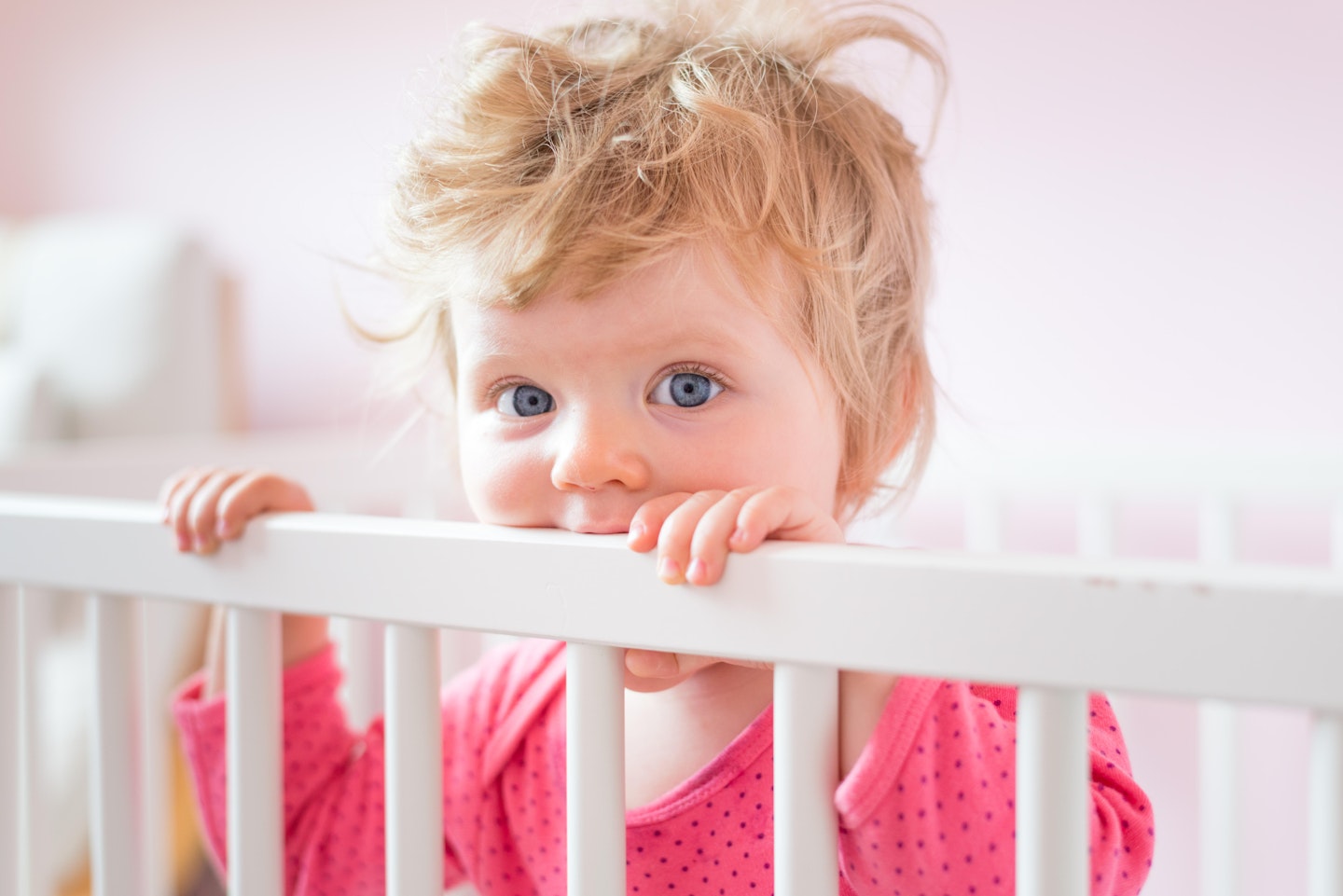 Baby in a cot