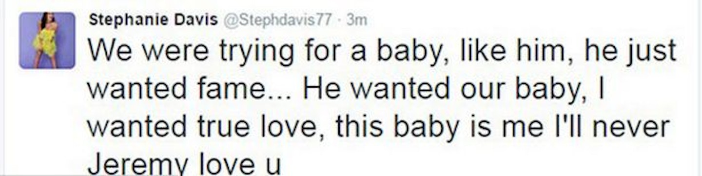 pregnant stephanie davis tweets