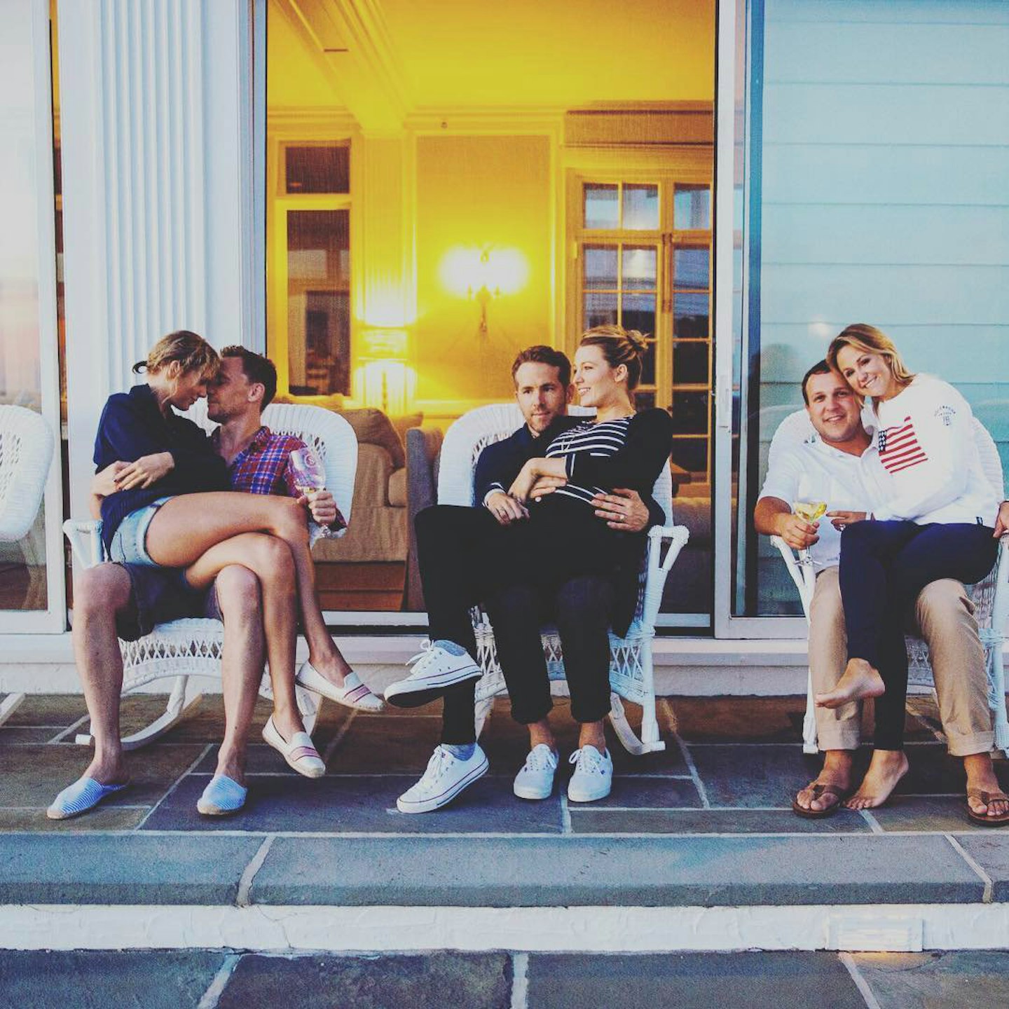 taylor swift tom hiddleston cuddle up to make their instagram debut during 4th of july party