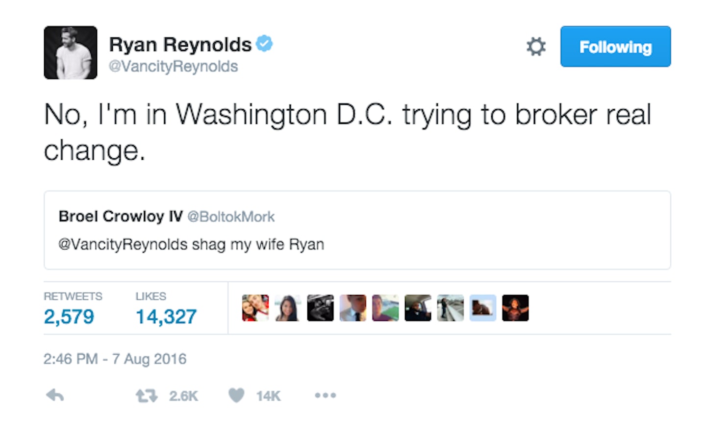 Ryan Reynolds twitter