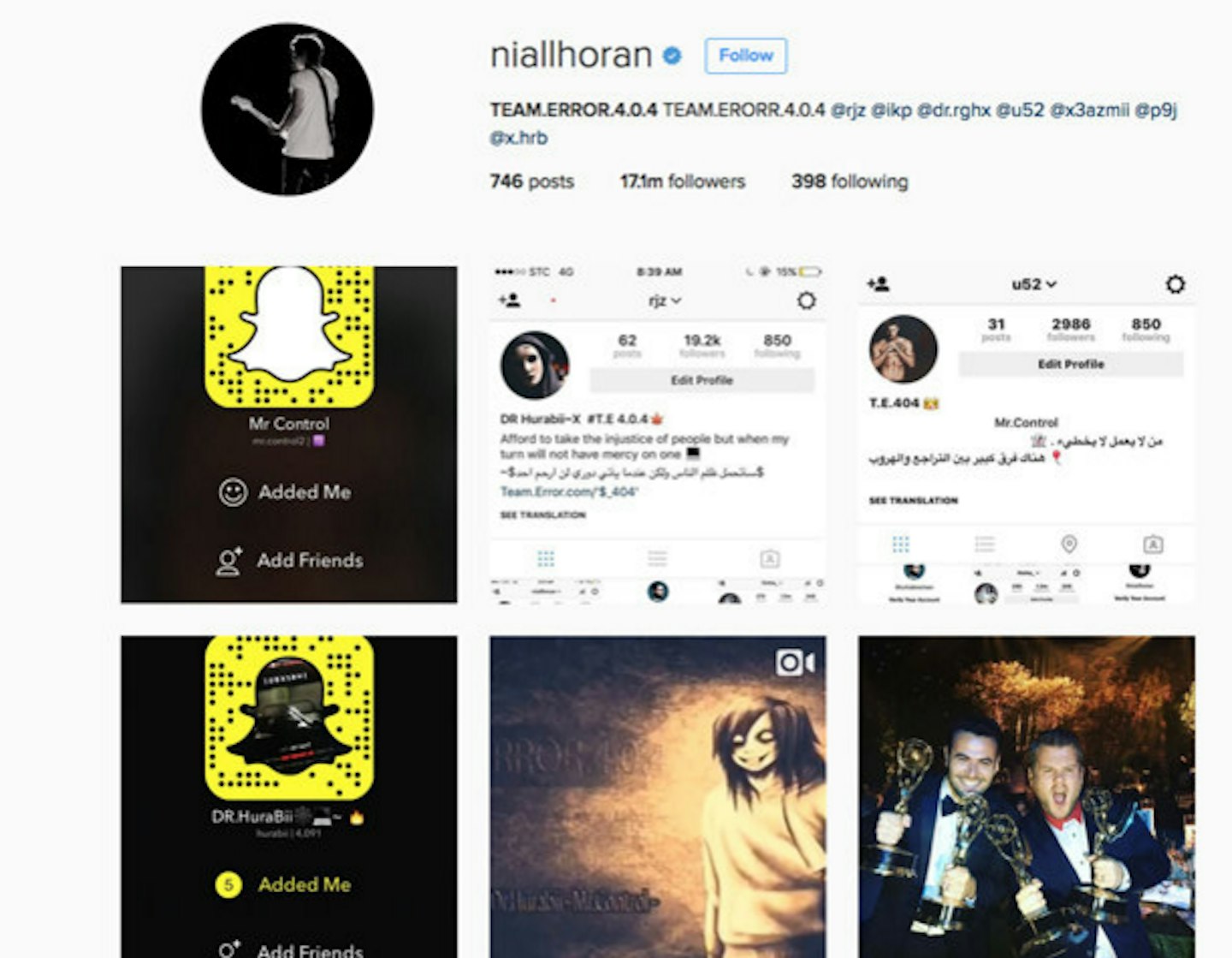 NIALL horan instagram