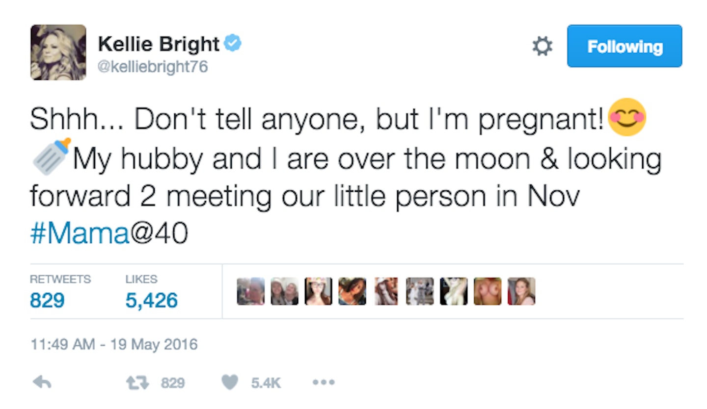 Kellie Bright Pregnant Tweet