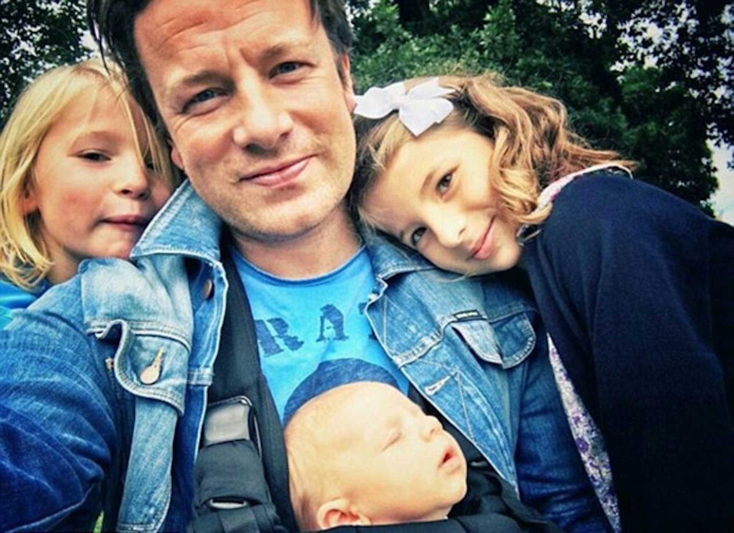 Jamie Oliver with River, Buddy and Petal