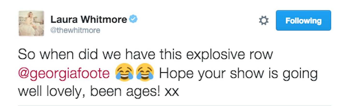 Georgia May Foote Laura Whitmore tweets