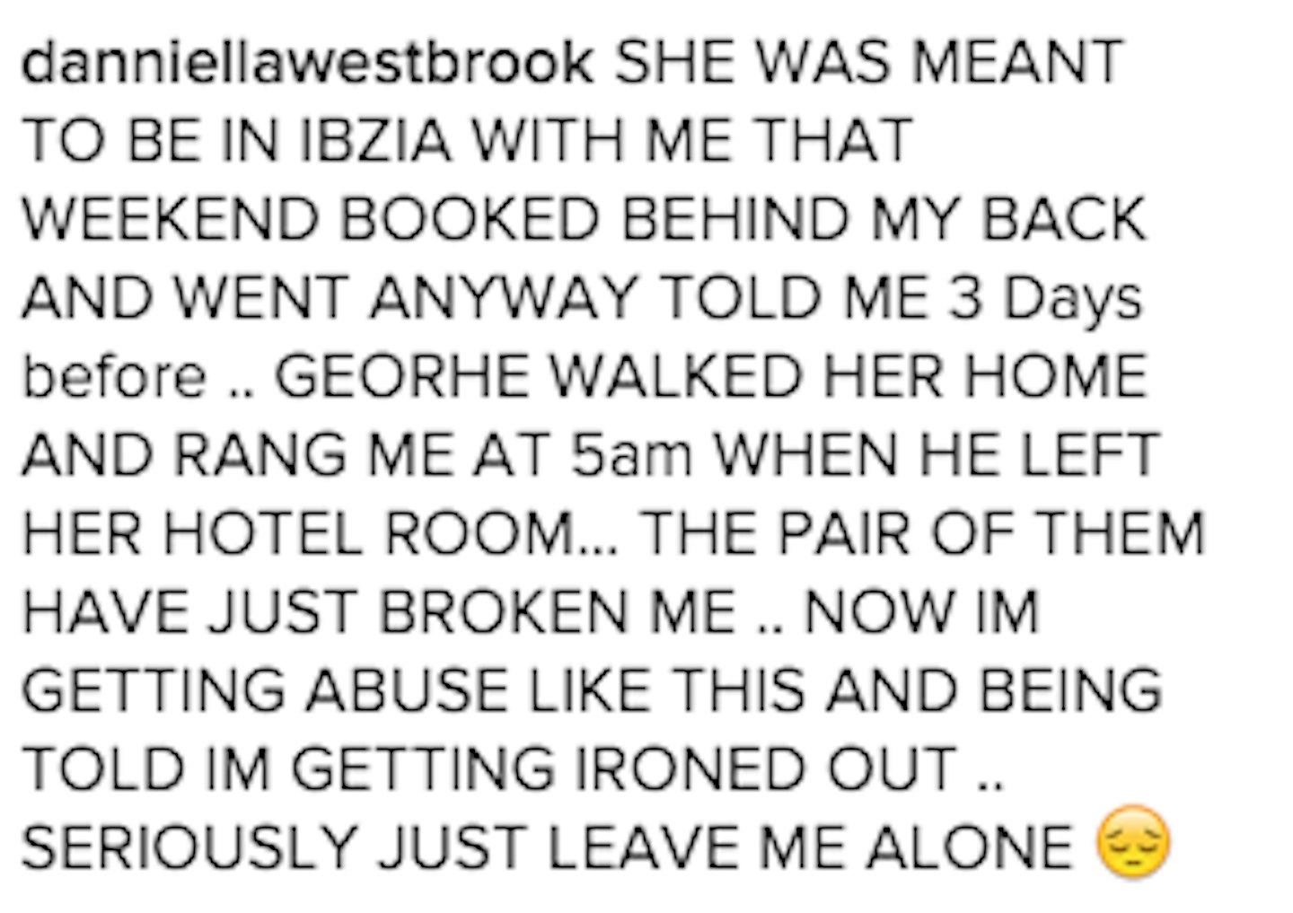 Danniella Westbrook cheating Instagram