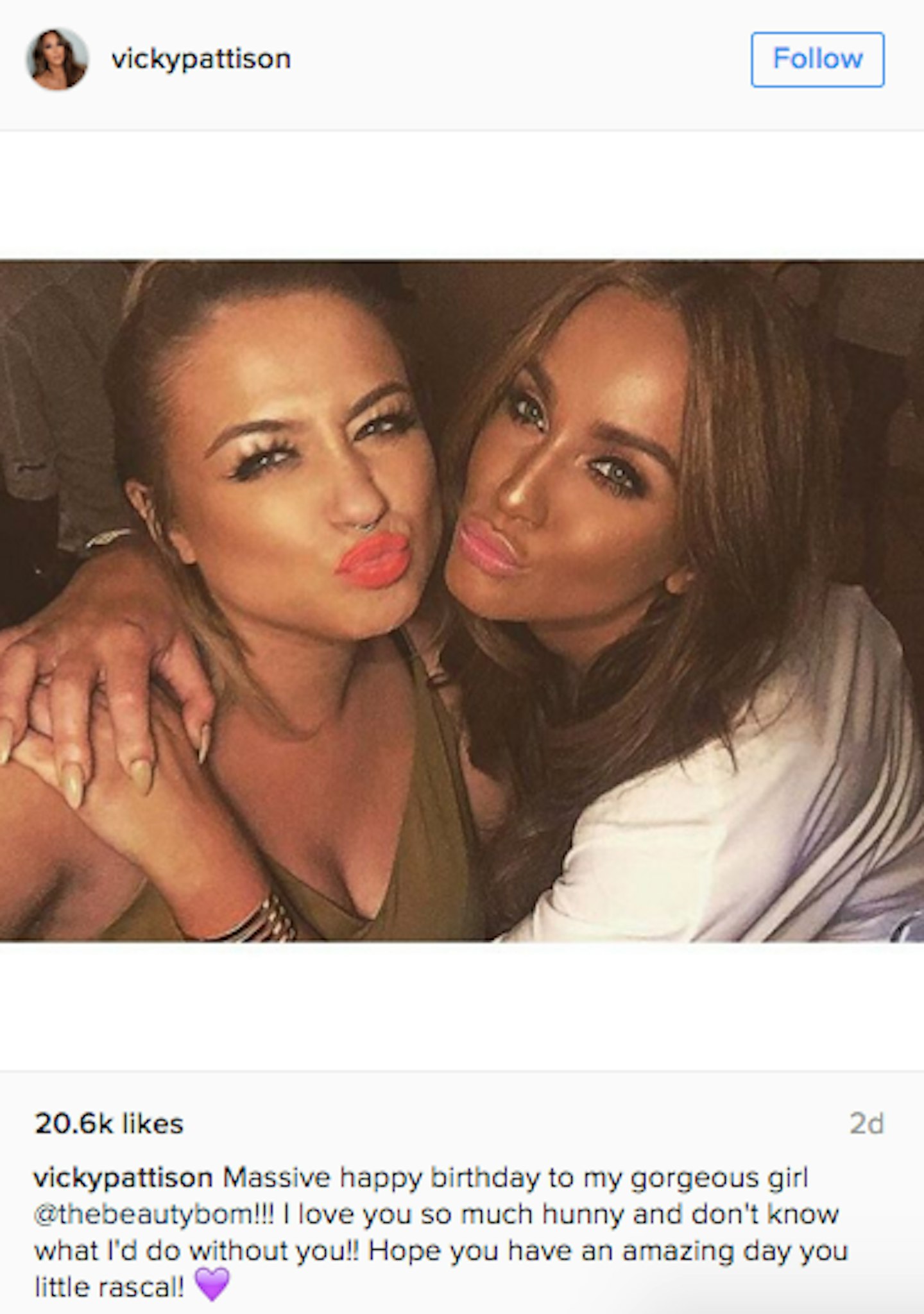 Vicky Pattison instagram screenshot