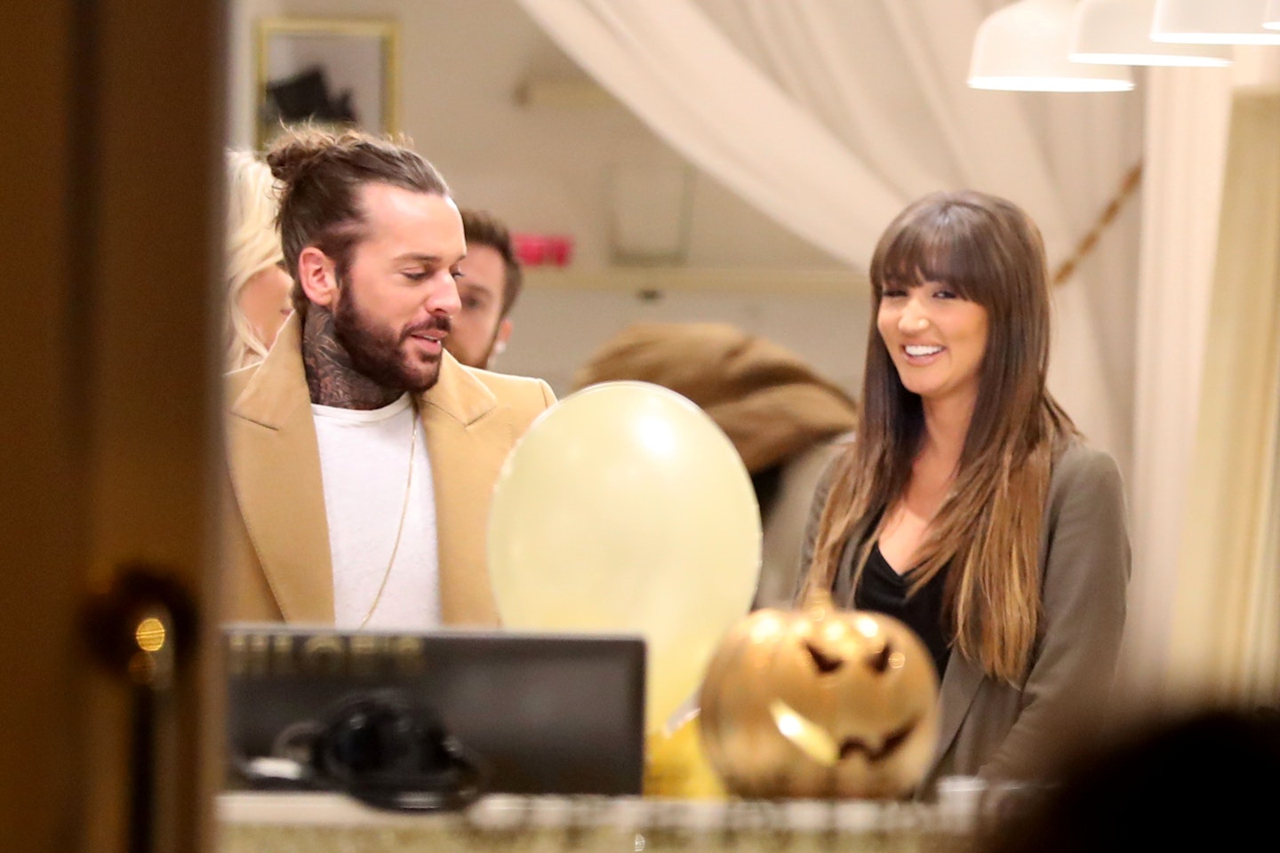 pete wicks and megan mckenna talk at chloe sim's salon