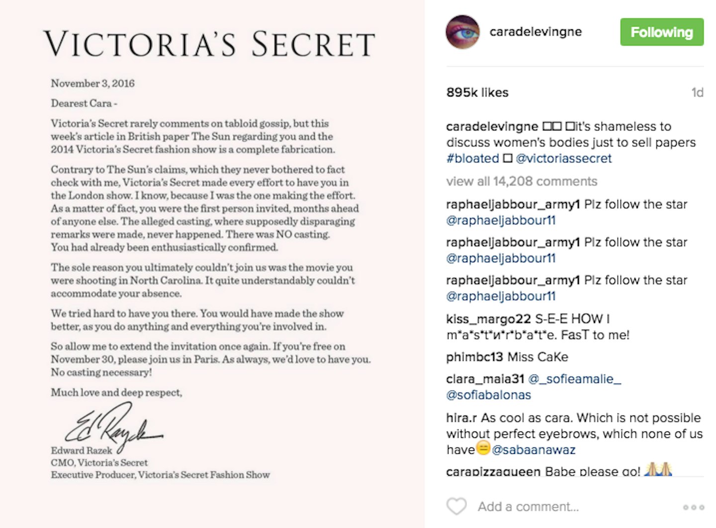 Ed Razek's Controversial Comments About Victoria's Secret Casting