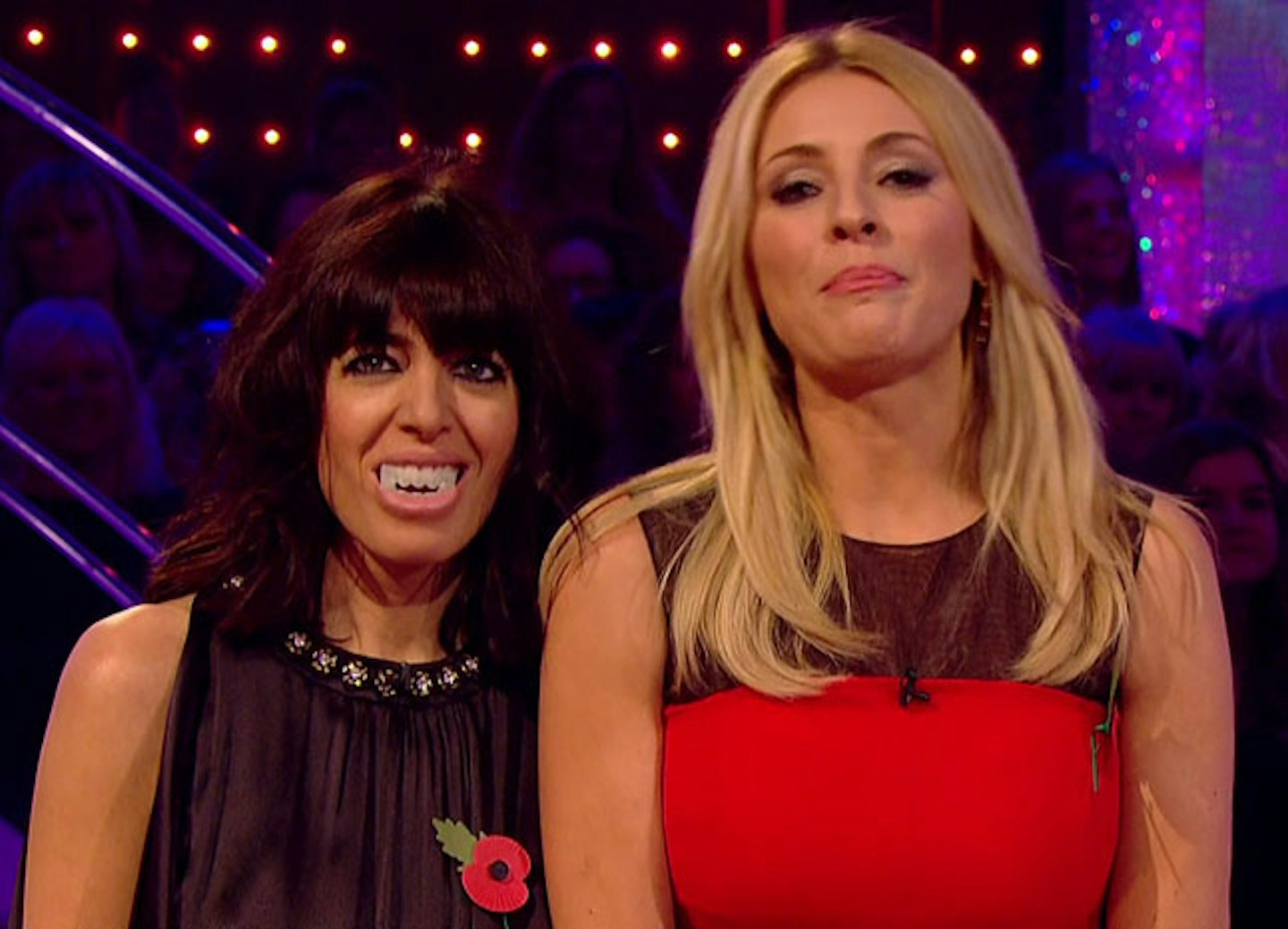 Claudia and Tess Daly hosting Strictly Come Dancing