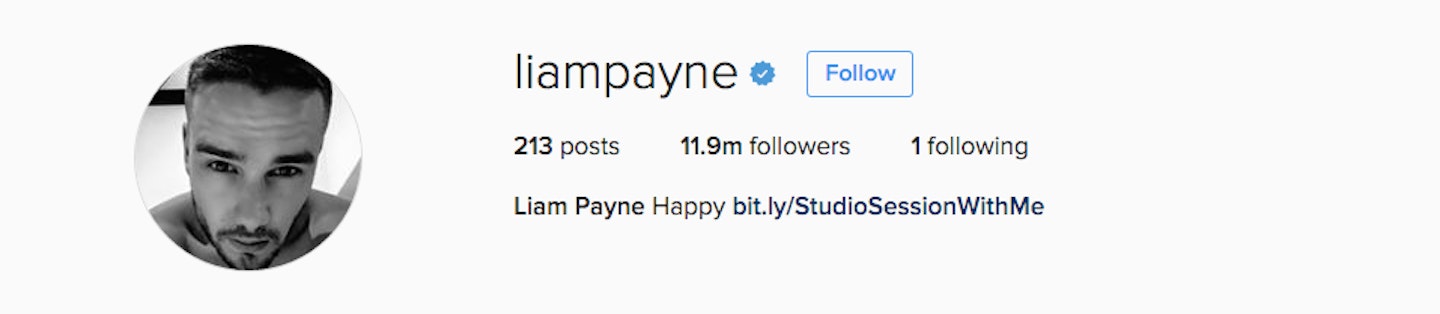 Liam Payne follows Cheryl on Instagram