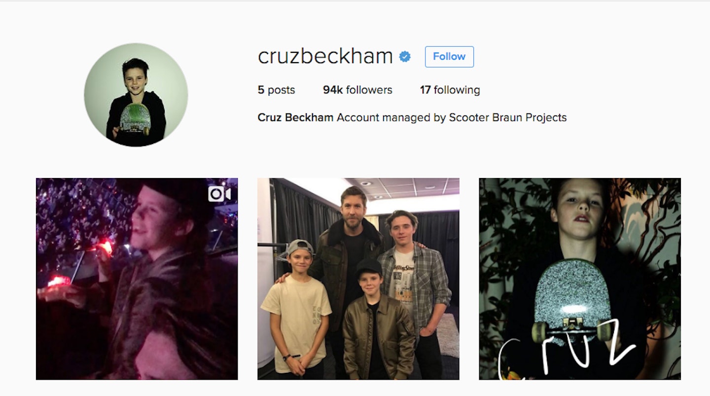 cruz beckham instagram