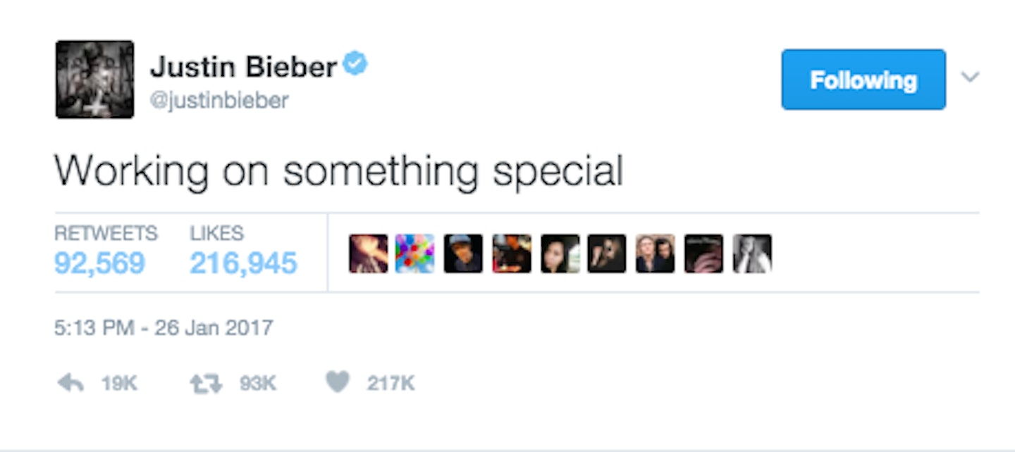 Justin Biebers Twitter