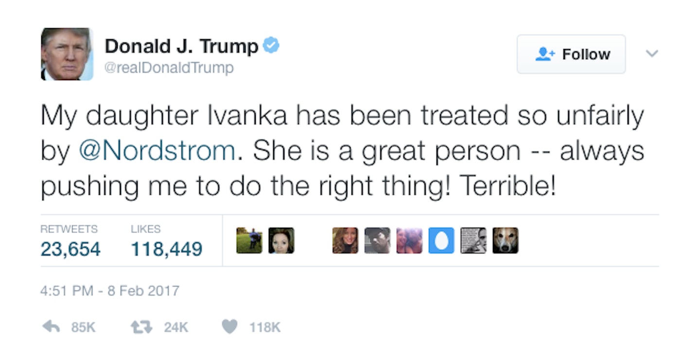 donald trump tweets nordstrom