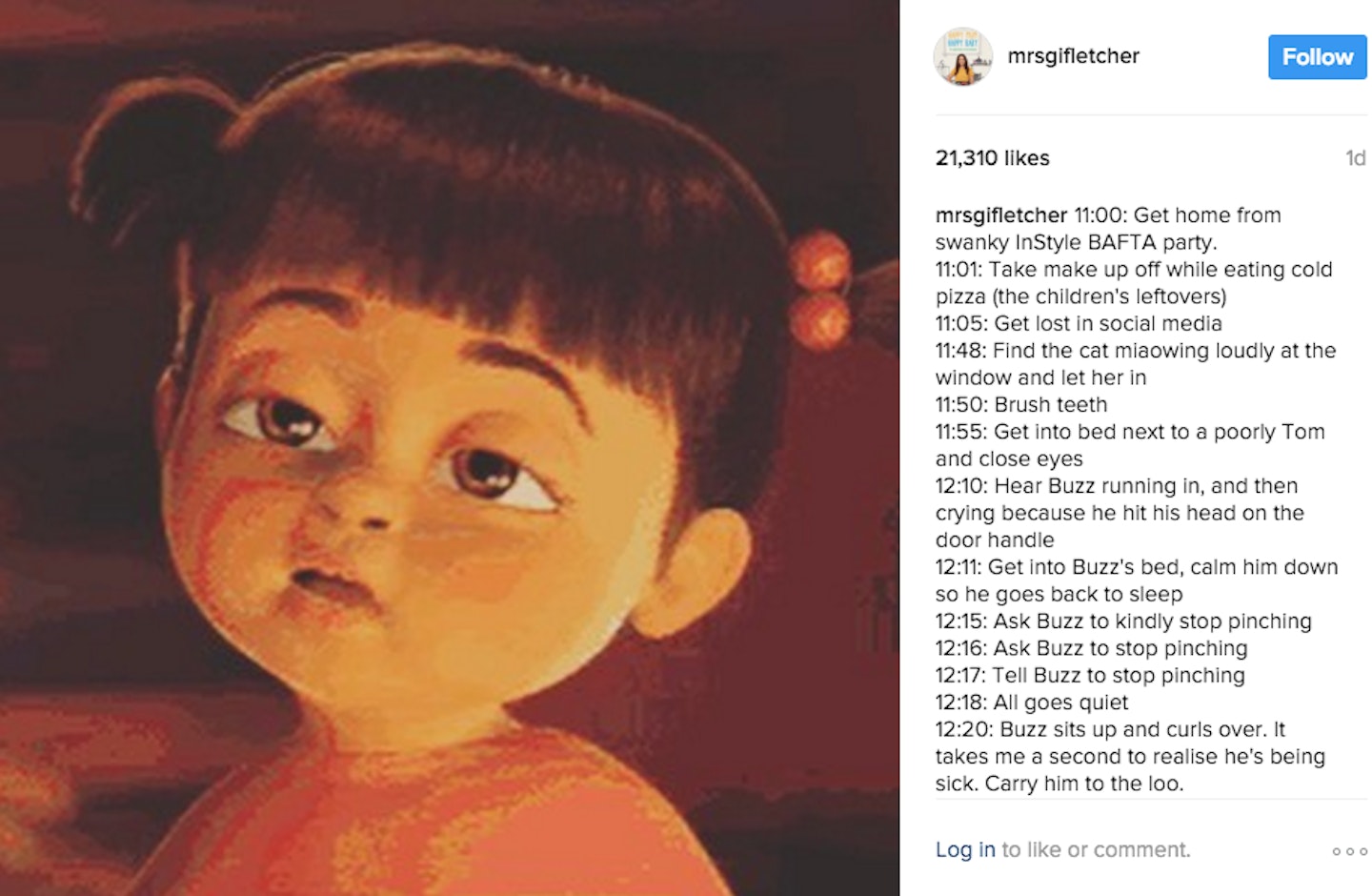 Giovanna Fletcher ill Instagram post
