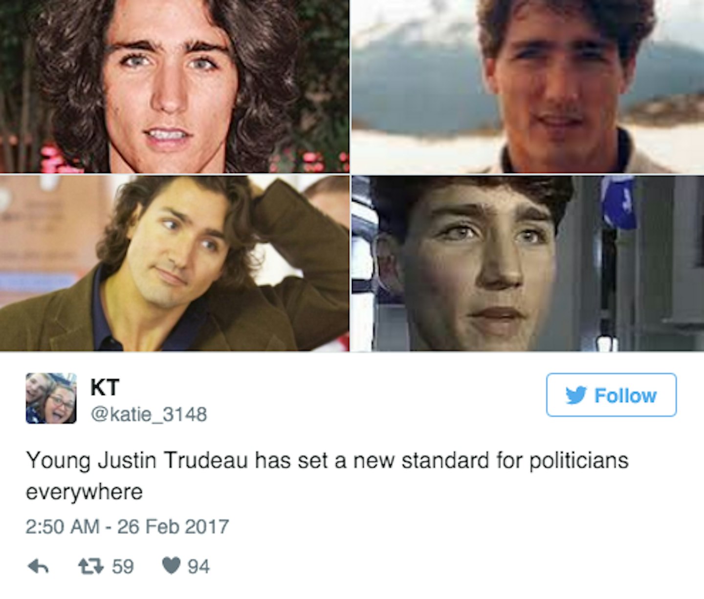 young justin trudeau
