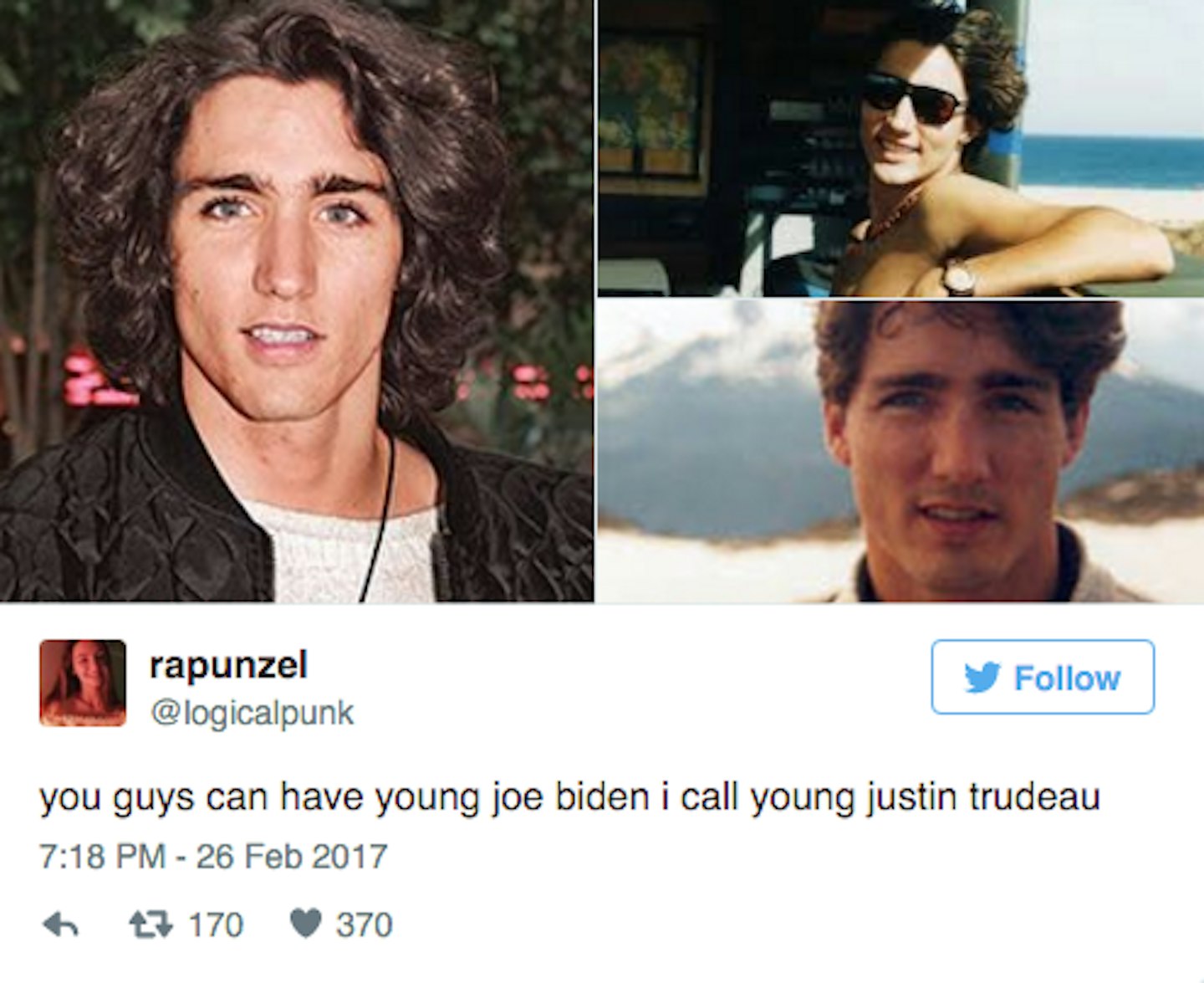 young justin trudeau tweets