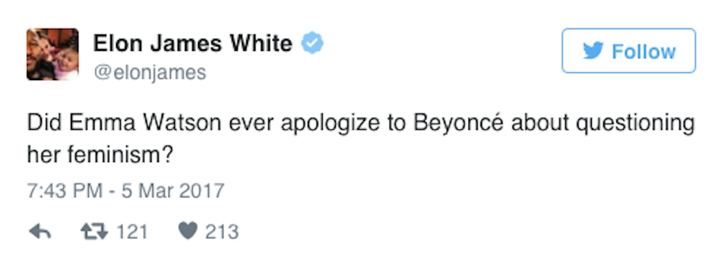 emma watson beyoncé tweets hypocrisy