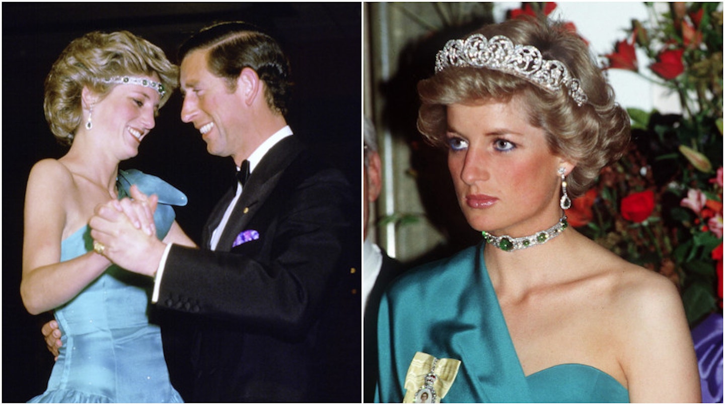 princess diana emerald diamond tiara headband choker