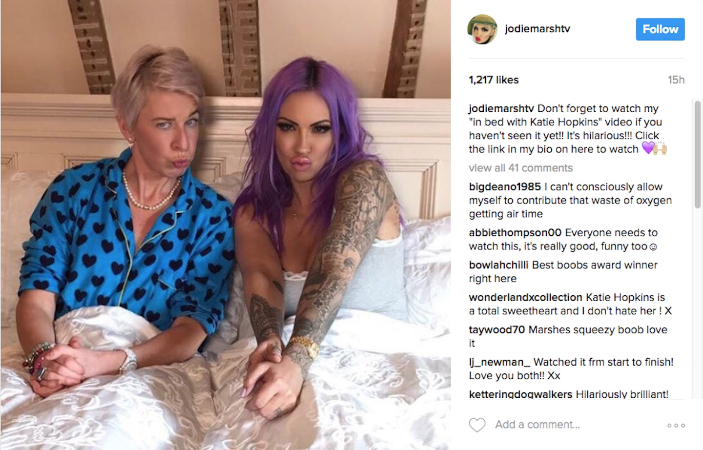 Jodie Marsh, Katie Hopkins