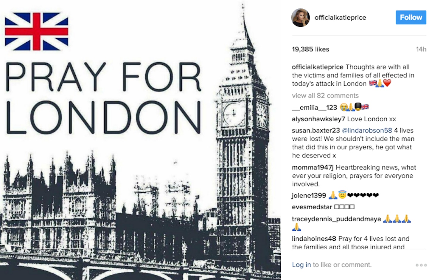 Katie Price London Terror Attack