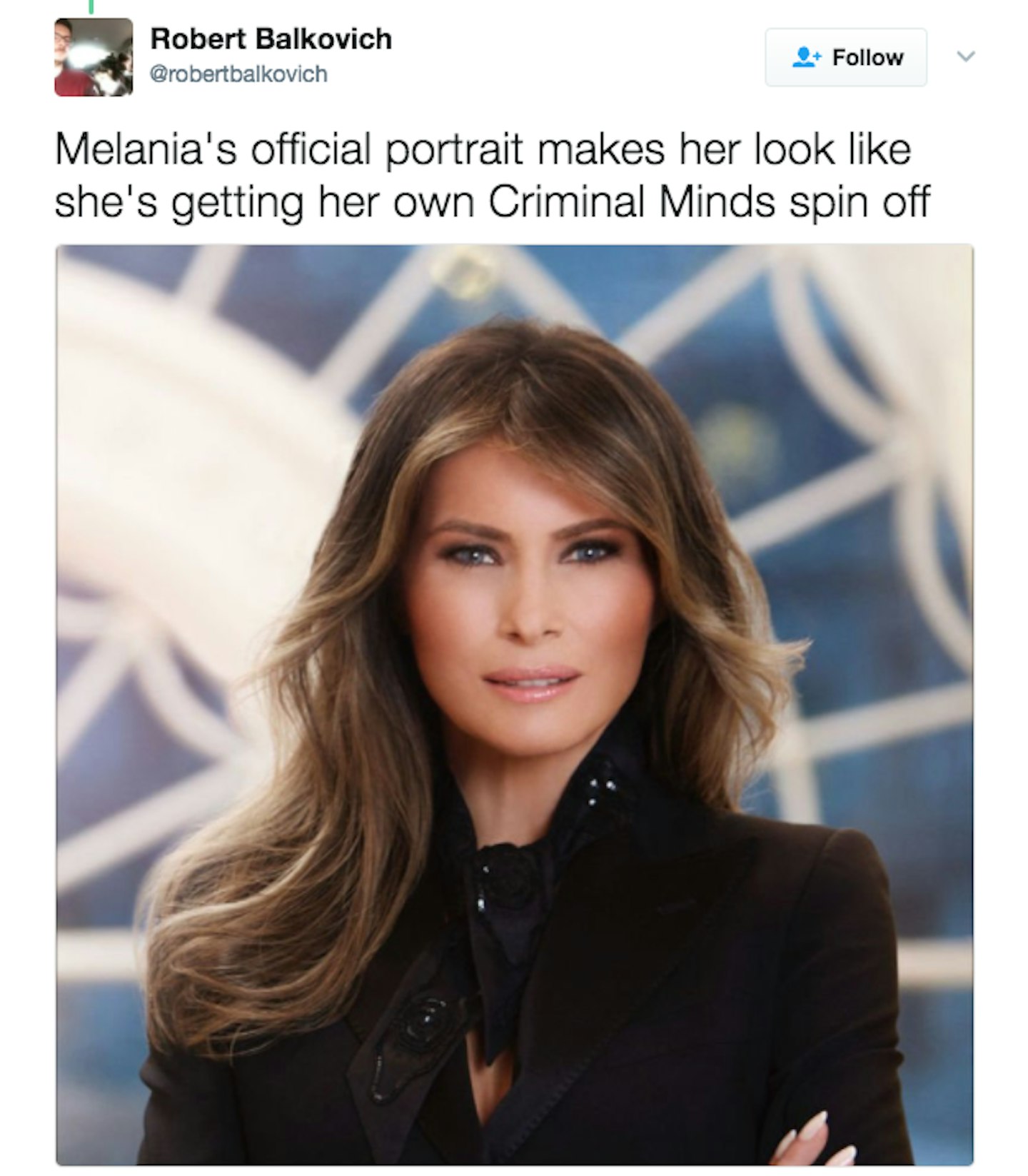 reactions to Melania Trump official white house photo 