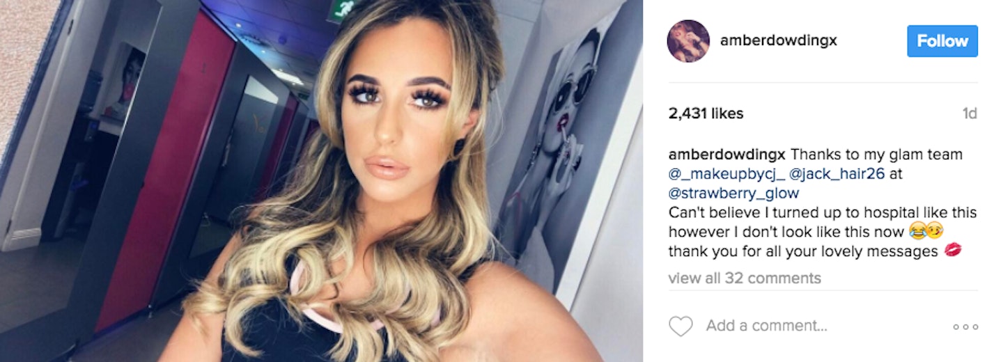 Amber Dowding is in hospital