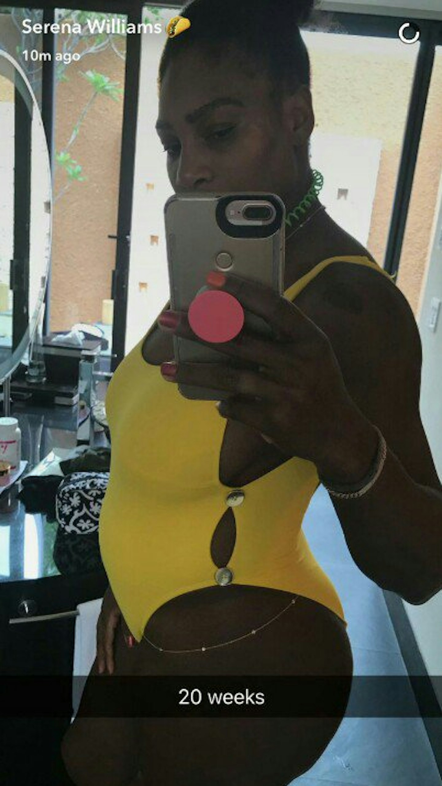 Serena Williams confirms her pregnancy on Snapchat